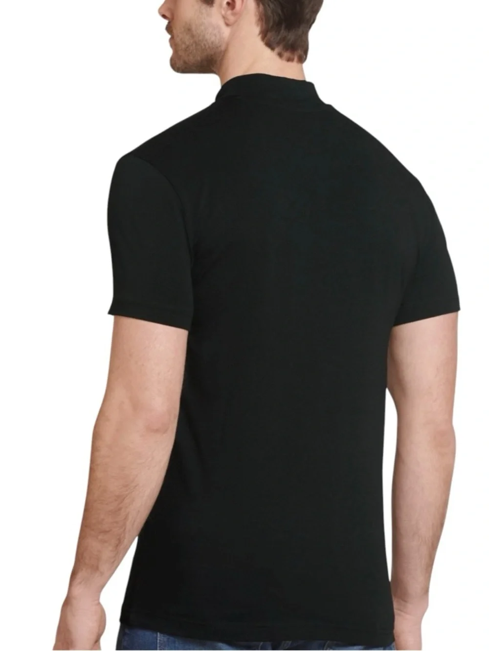 J. Crew Men’s Stretch Cotton Elbow Sleeve Mock neck Tee Shirt NWT Black